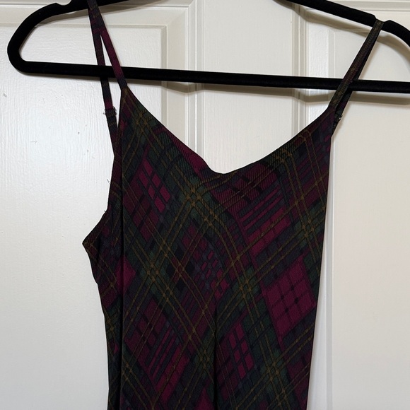 Plaid Spaghetti Strap Vintage BETSY JOHNSON MAXI Dress - Picture 3 of 6